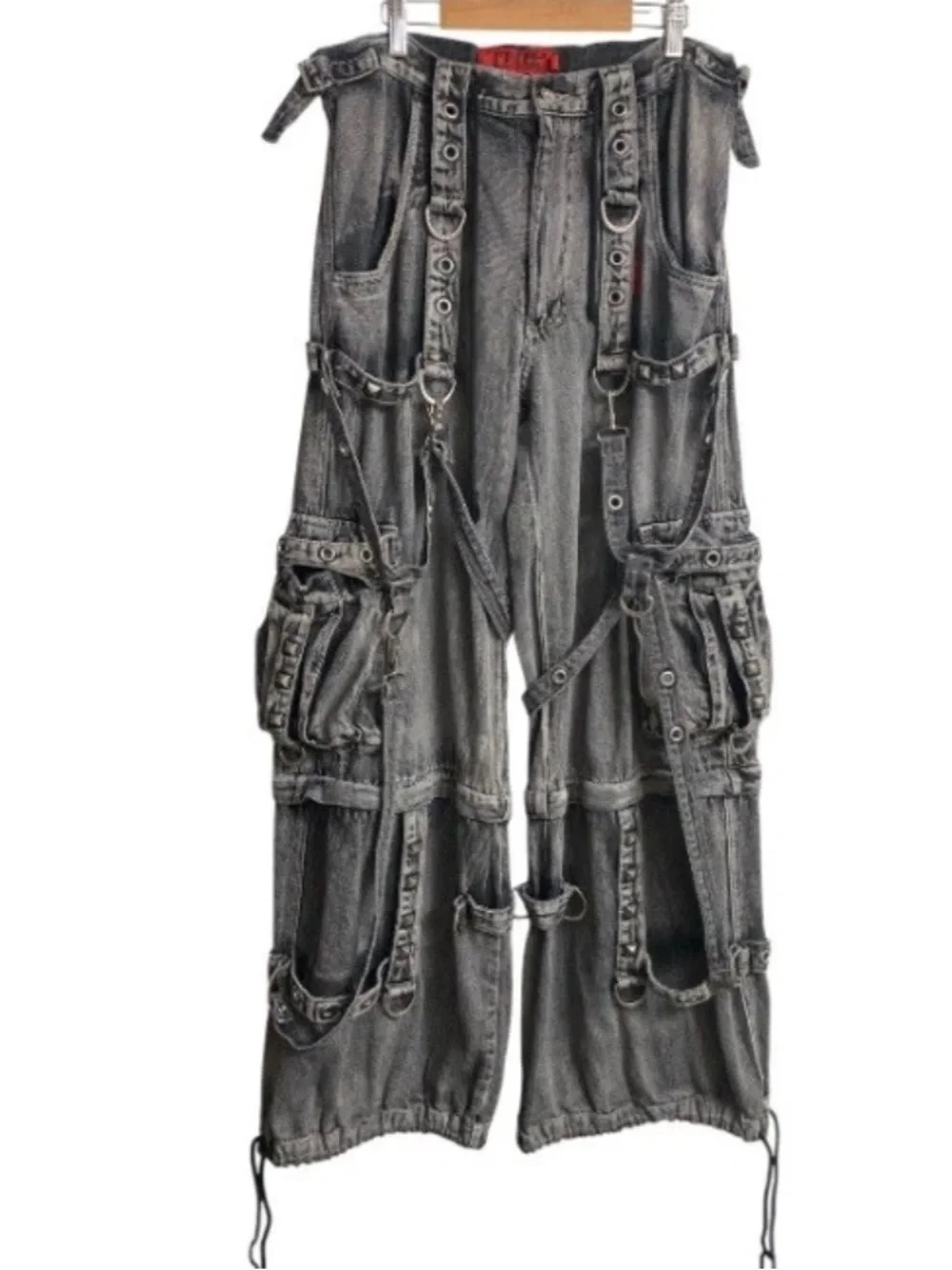 Tripp NYC Daang Goodman Denim Full Force Pant/Short Unisex Sz S  Raver Goth Punk